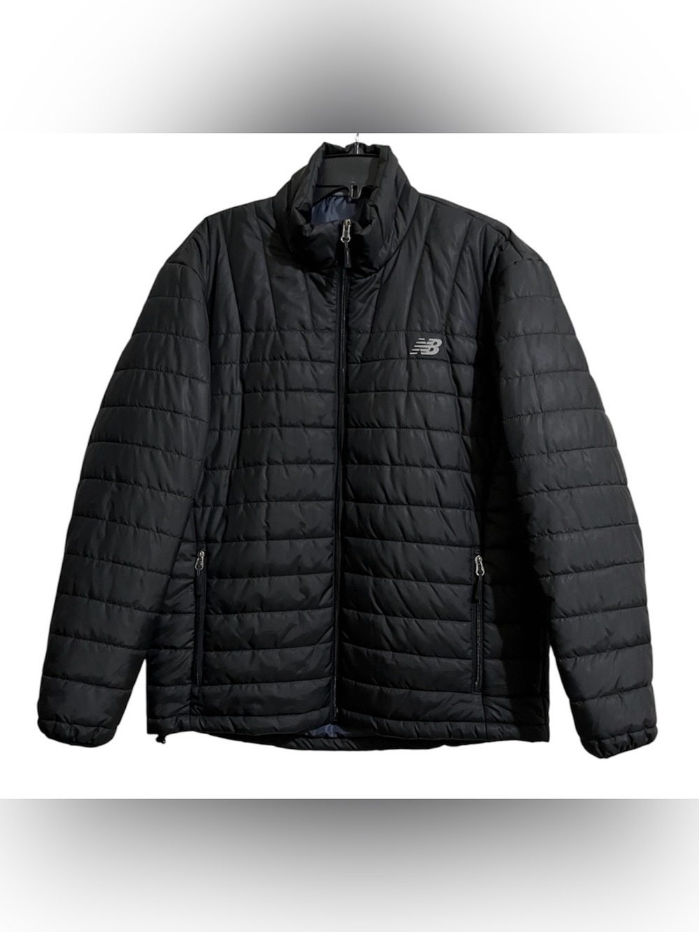 New Balance Men’s Black Quilted Puffer Zip Up Jacket Coat Size Medium